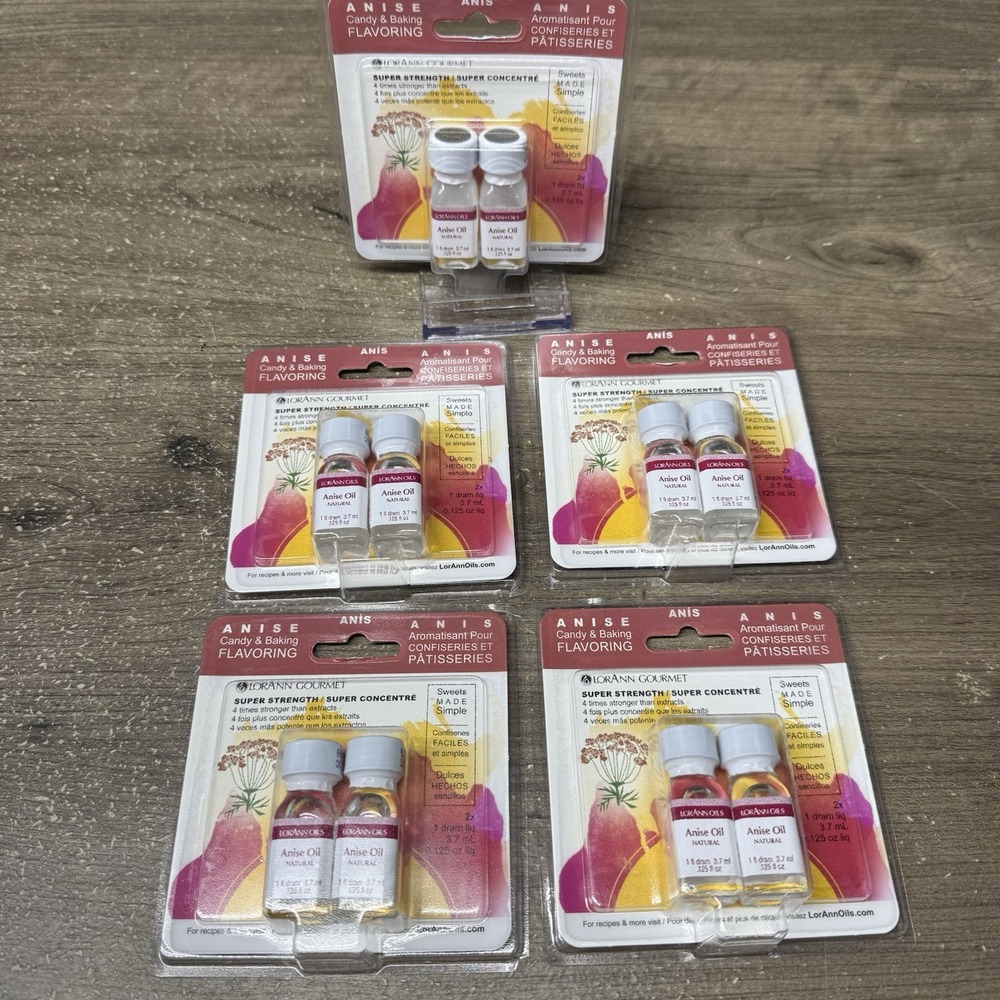 Lorann Oils Anise Candy & Baking Flavoring .125oz 2/Pkg 5 Packs 10 Bottles Total